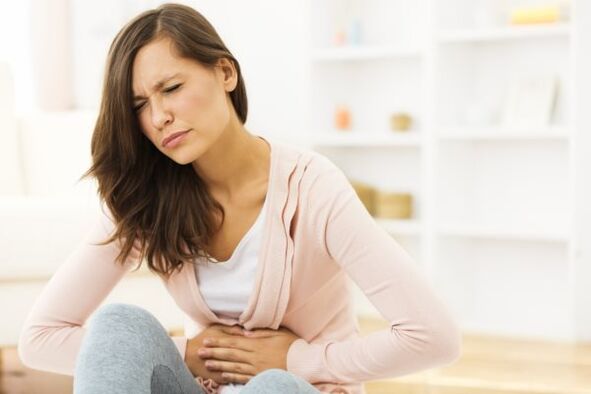 stomachache with parasites in the body